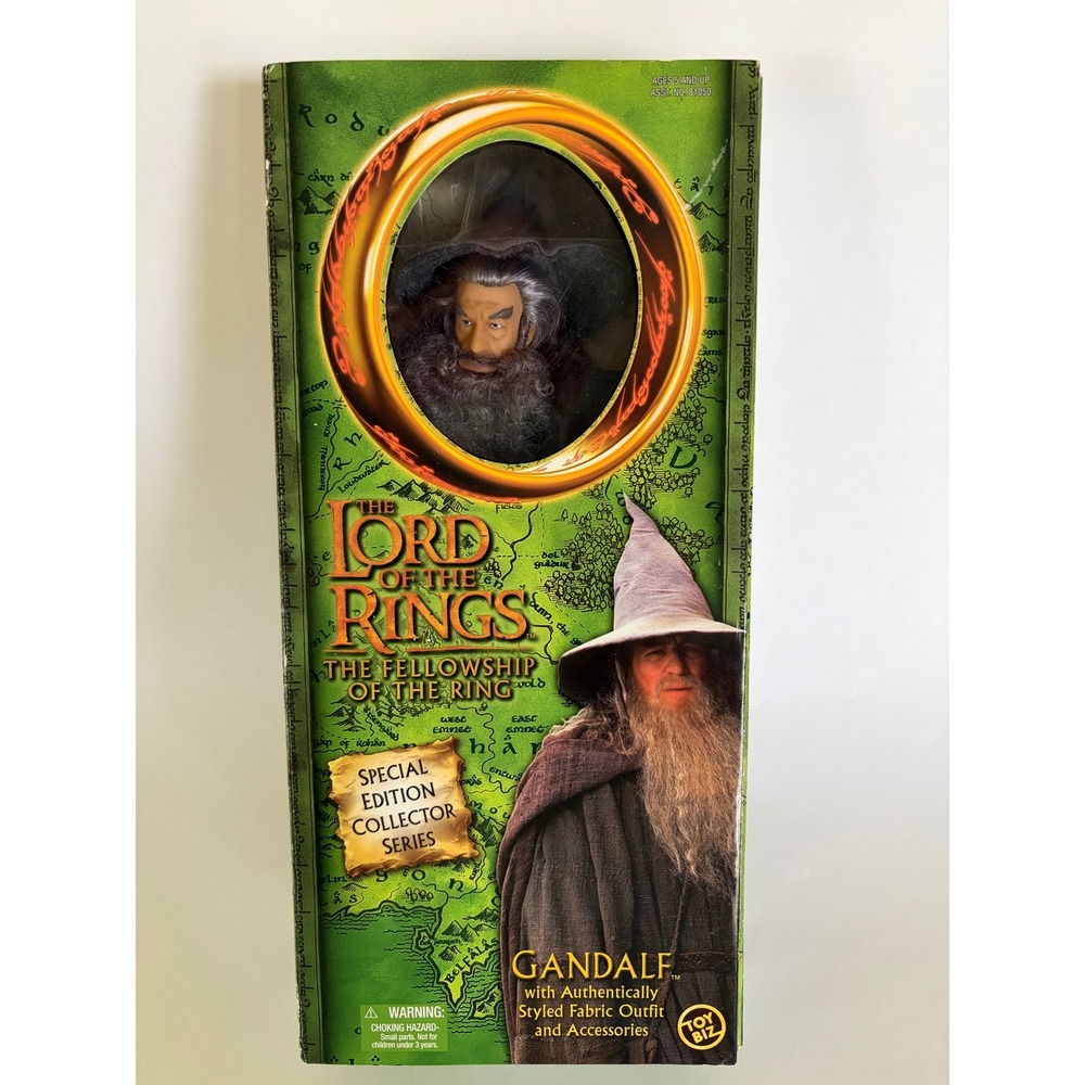 Lord of the Rings LOTR Gandalf NRFB 2001 Poseable Doll Figure Toy Biz Vintage